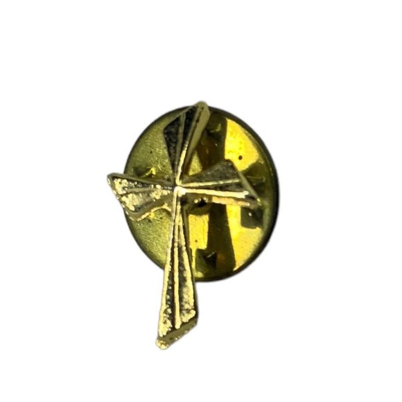 Vintage Goldtone Small 5/8" Cross Lapel Pin - Picture 3 of 7